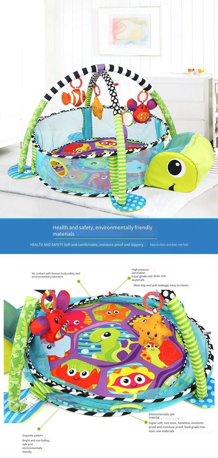 Multifunctional 5 in 1 Baby Sensory Play Mat Crawling Mat