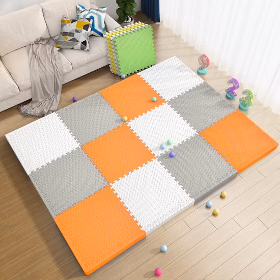 Piastrelle per pavimenti in schiuma ad incastro Tappetino puzzle per bambini Tappetino da gioco in schiuma per bambini con forma