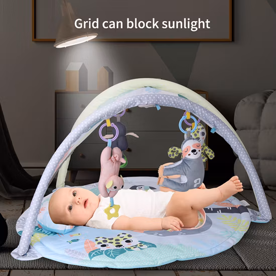 Tappetino da palestra per giochi di attività per bambini Giocattolo educativo precoce Funzione di musica e luce Palestra per bambini morbida con 20 palline da mare Tappetini da gioco per bambini