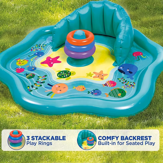Tappetino gonfiabile per giochi d'acqua con cuscino a forma di anatra per bambini
